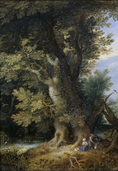Rest on the Flight into Egypt, 1600-99 by Jan the Elder after Brueghel